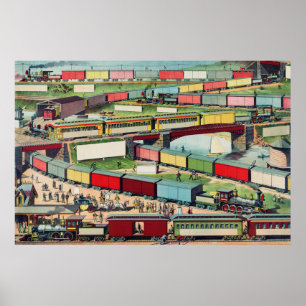 Poster Comboios Vintage