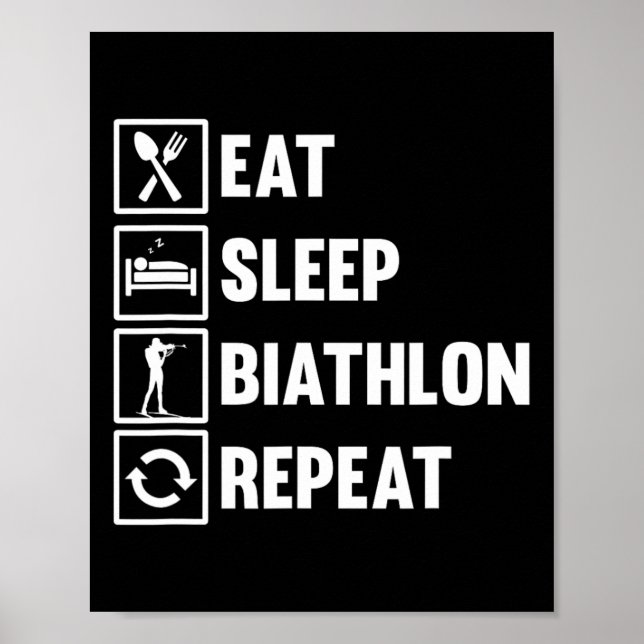 Poster Come Biathlon Repeat Motif Para Um Biatleta (Frente)