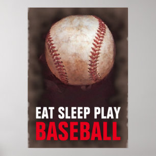 Poster Come Sleep Play Baseball