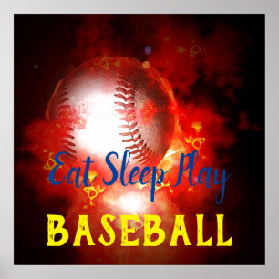 Poster Come Sleep Play Baseball