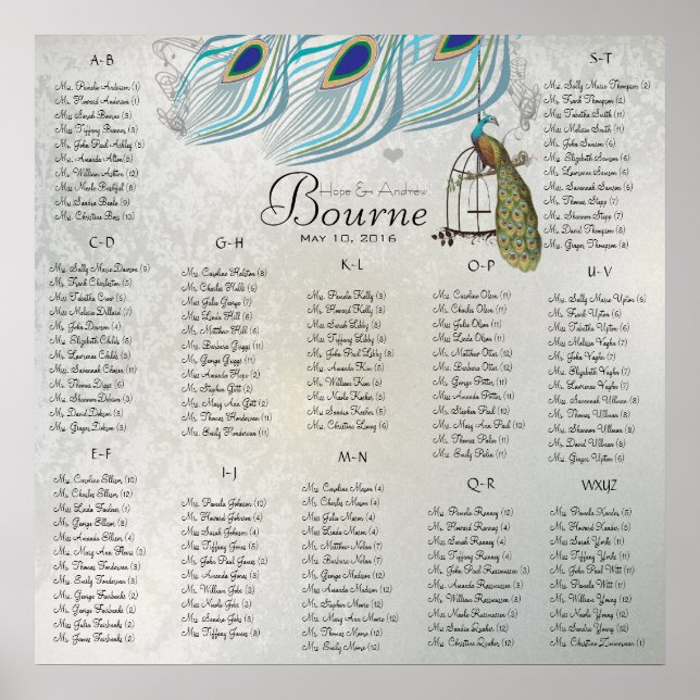 Póster Começa com $13,20 Gráfico 12 Mesas (Frente)