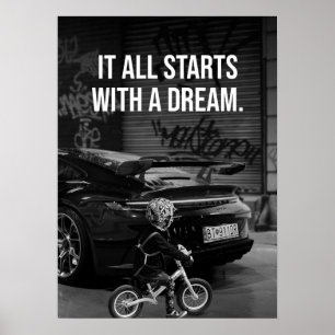 Poster Começa Com Uma Motivação De Sonho, Supercarro Hust