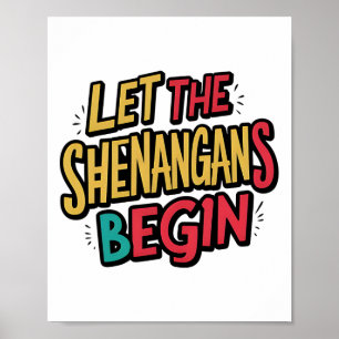 Poster Começam as Travessuras Sorte Shamrock St Patrício