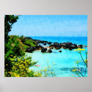 Póster COMEÇAR SOB $20 - praia em St George Bermuda