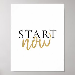 Poster Comece Agora A Ter Motivação Por Tipografia Pret