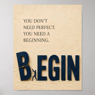 Poster Comece Antes de Perfeito – Nova Motivação para Com