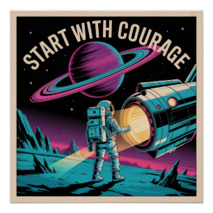 Póster Comece Com Coragem