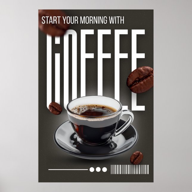 Poster "Comece sua manhã com café!" (Frente)