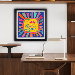 Poster Começo Colorido Divertido com uma citação Inspirad