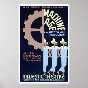 Póster Comédia da Idade da Máquina 1937 WPA