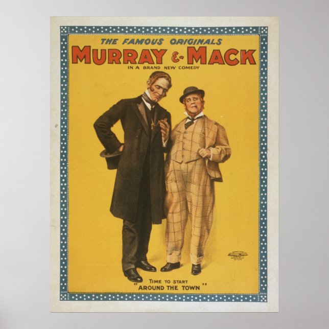 Póster Comédia Teatral Vintage Murray & Mack (Frente)