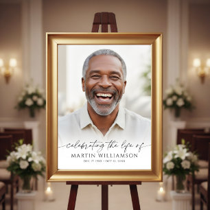 Poster Comemorando a Vida Foto Moderno Roteiro Memorial