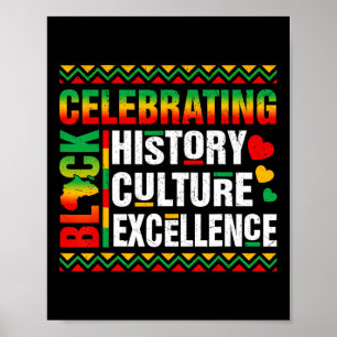 Poster Comemorando o Mês da História Negra Afro Homens Af