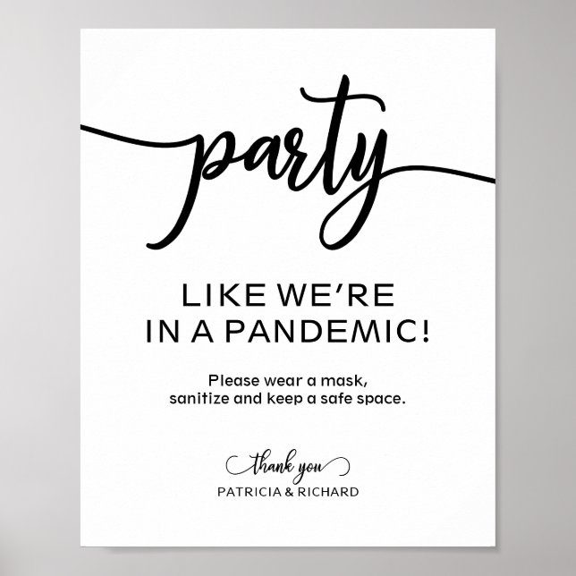 Poster Comemore Como Se Estivéssemos numa Pandemia Sinal  (Frente)