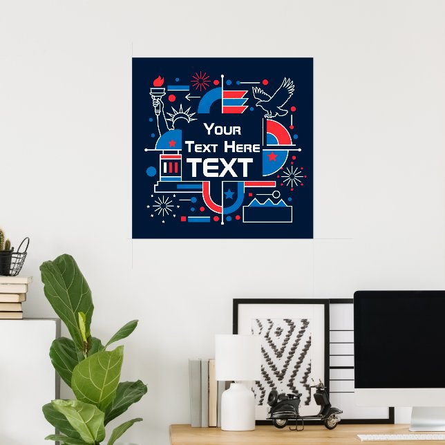 Poster Comemore o 250º aniversário da América (Escritório em casa)