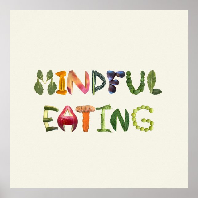 Poster Comendo Mindful - Comida Saudável (Frente)