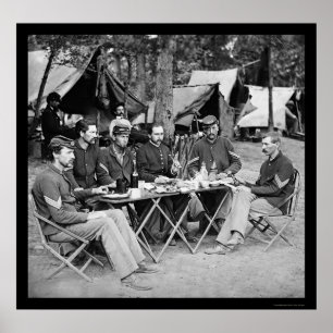 Poster Comendo na confusão do acampamento em Bealeton, V