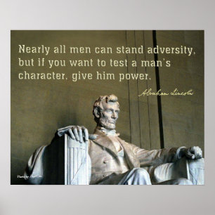 Poster Comentário de Abraham Lincoln sobre o caráter de u