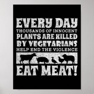 Poster Comer Animais É Uma Camisa Estranha Plano Do Dia M