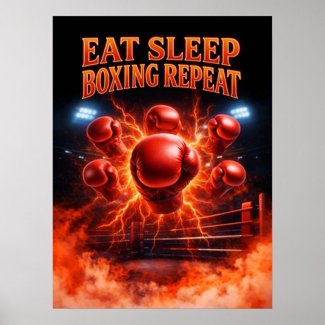 Poster Comer Dormir Boxe Repetir Arte (Frente)