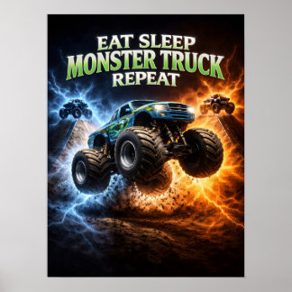 Poster Comer Dormir Caminhão Monstro