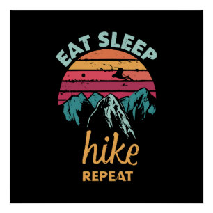 Póster Comer, Dormir, Caminhar, Repetir