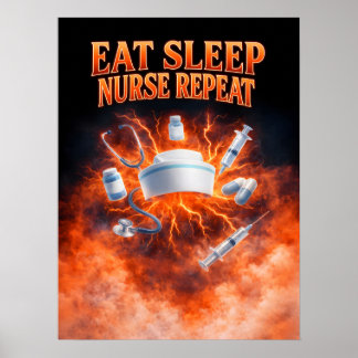 Poster Comer Dormir Enfermeira Repetir Arte