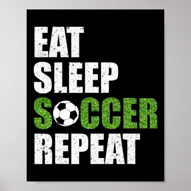 Poster Comer Dormir Futebol Repetir Camisa de Presente pa (Frente)
