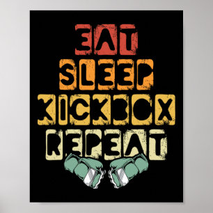 Poster Comer Dormir Kickbox Repetir Mma Kickboxing Kickbo