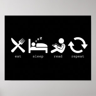 Poster Comer Dormir Ler Repetir 