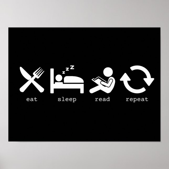 Poster Comer Dormir Ler Repetir  (Frente)