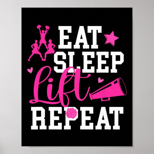 Poster Comer Dormir Levantar Alegria Se Cheerleading Se C (Frente)