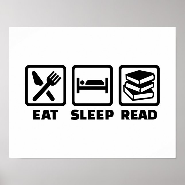 Póster Comer leitura do modo de espera (Frente)