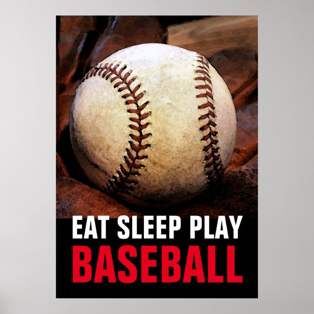 Póster Comer Sleep Tocar Baseball Motivational (Frente)