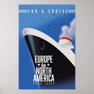 Poster Comercial de cruzeiros entre a Europa e a América 