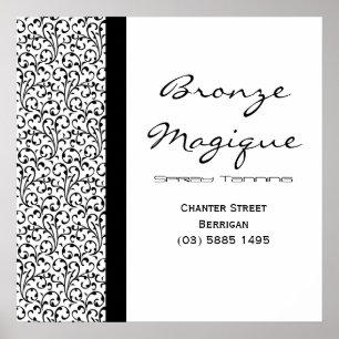 Poster comercial do Salão de bronzeamento preto