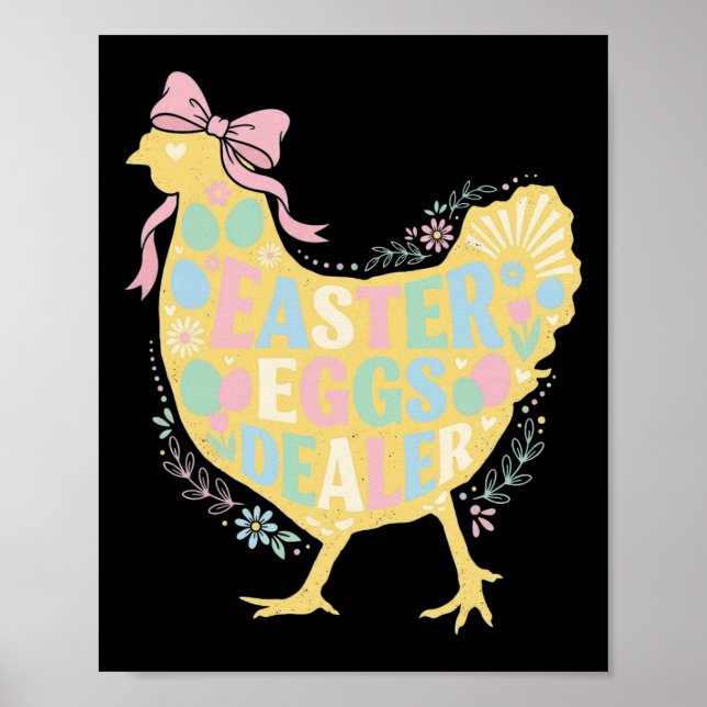 Poster Comerciante de Ovos de Páscoa Frango Galinha Coque (Frente)
