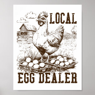 Poster Comerciante Local de Ovos Amante de Galinha da Sen