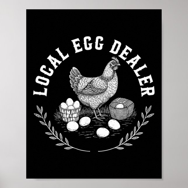 Poster Comerciante Local de Ovos Frango Antigo Ovo Função (Frente)