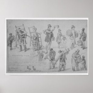 Póster Comerciantes da rua de Londres, 1830-40
