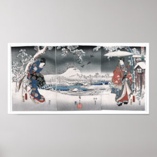 Póster Comércio de Genji Toyokuni Hiroshige Fine Japonê