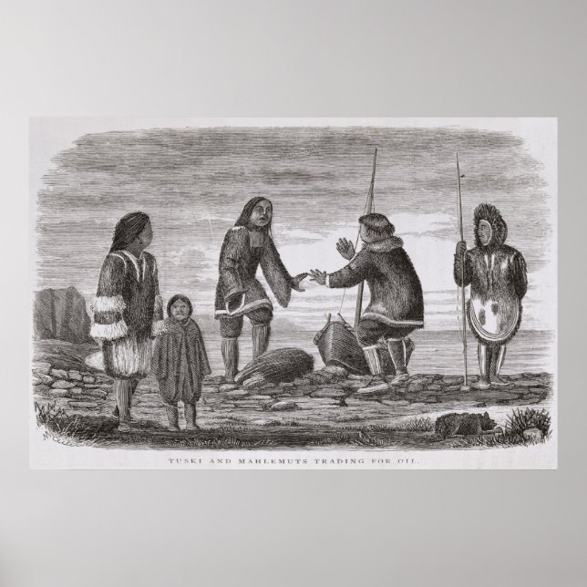 Póster Comércio de petróleo por Tuski e Mahlemuts (Frente)