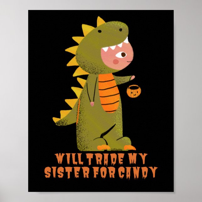 Poster COMÉRCIO MINHA IRMÃ POR Dia de as Bruxas engraçado (Frente)