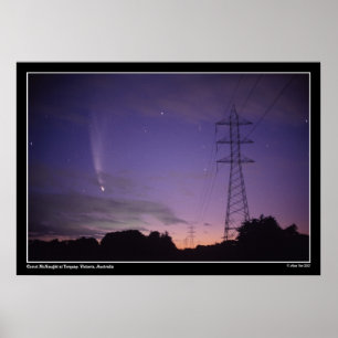 Póster Cometa & as linhas eléctricas