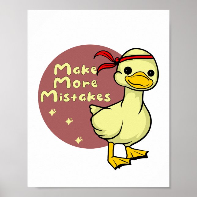 Poster Cometa mais erros Kawaii, pato bebê engraçado (Frente)