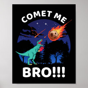 Poster Cometa Me Irmão T Rex Boxe Pun Dinosauro Extinção