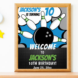 Poster Comic Bowling party for Kids