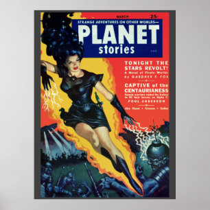 Póster Cômica de polpa "Planet Stories"