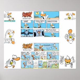 Poster cómico da aviação do pato de Ding