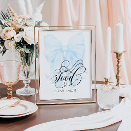 Poster Comida Arco azul moderno Elegante Chá de fraldas